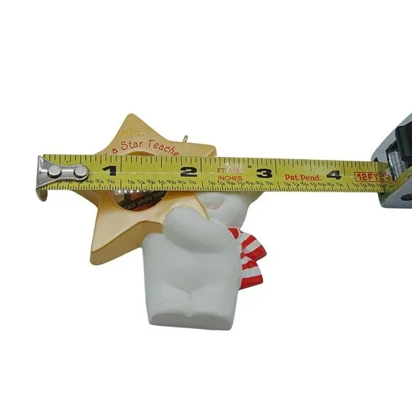 1993 Hallmark Keepsake Ornament Star Teacher White Bear Holiday or Gift Vtg NEW - Picture 10 of 11
